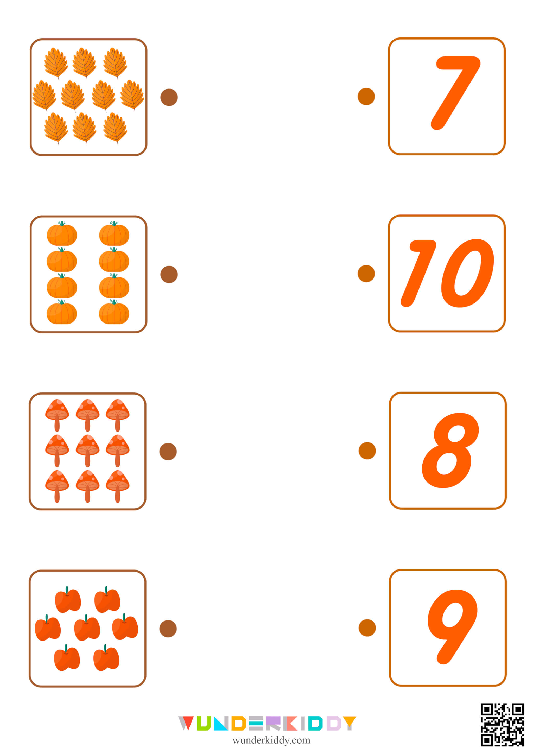 Count Up To 10 Worksheets «Autumn Counting» - Image 4