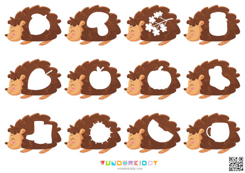 Fall Hedgehog Shadow Matching Game - Image 2