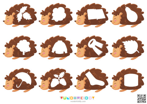 Fall Hedgehog Shadow Matching Game - Image 3