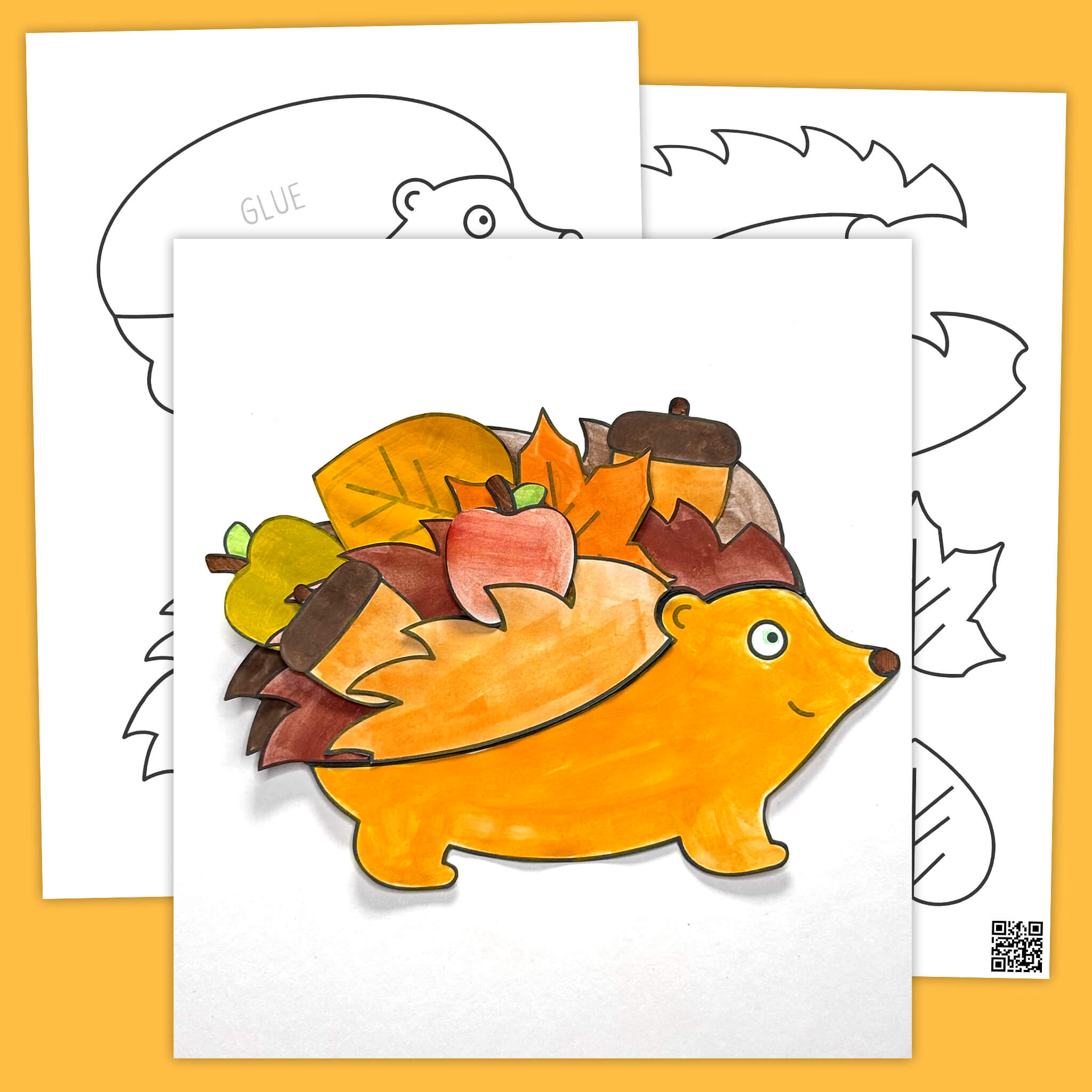 Easy Autumn Hedgehog Craft Template