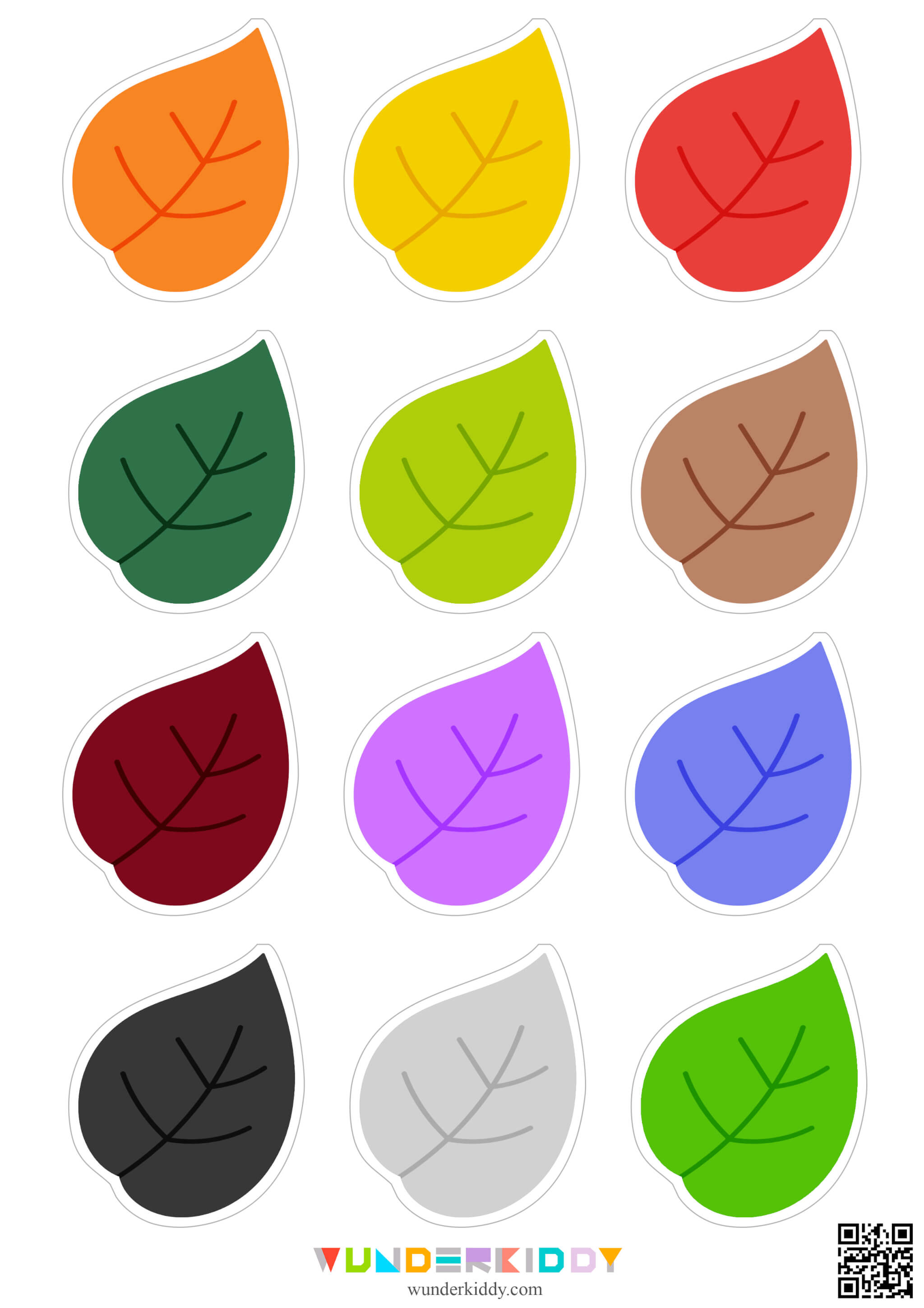 Fall Tree Color Matching Worksheets - Image 3