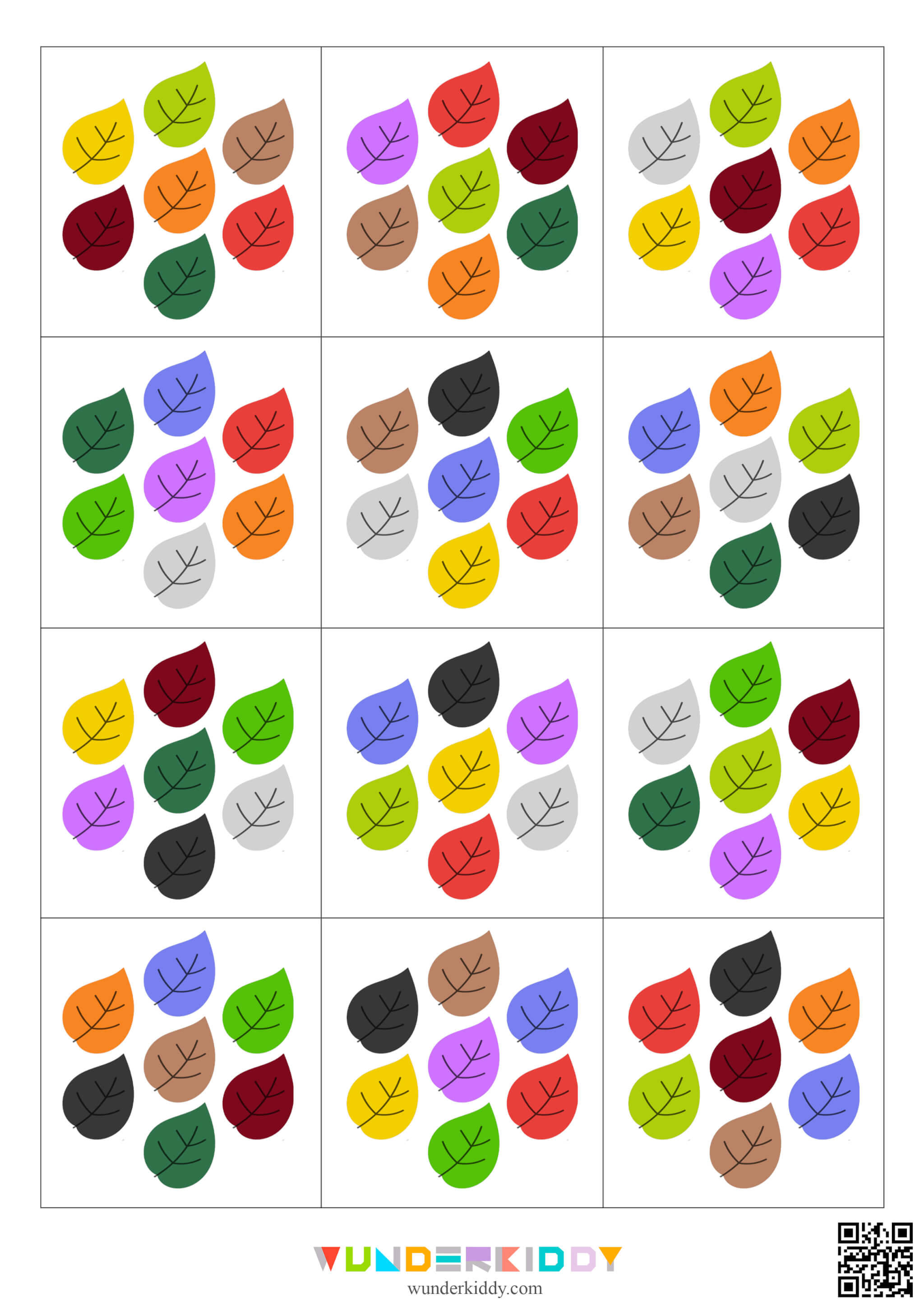 Fall Tree Color Matching Worksheets - Image 4