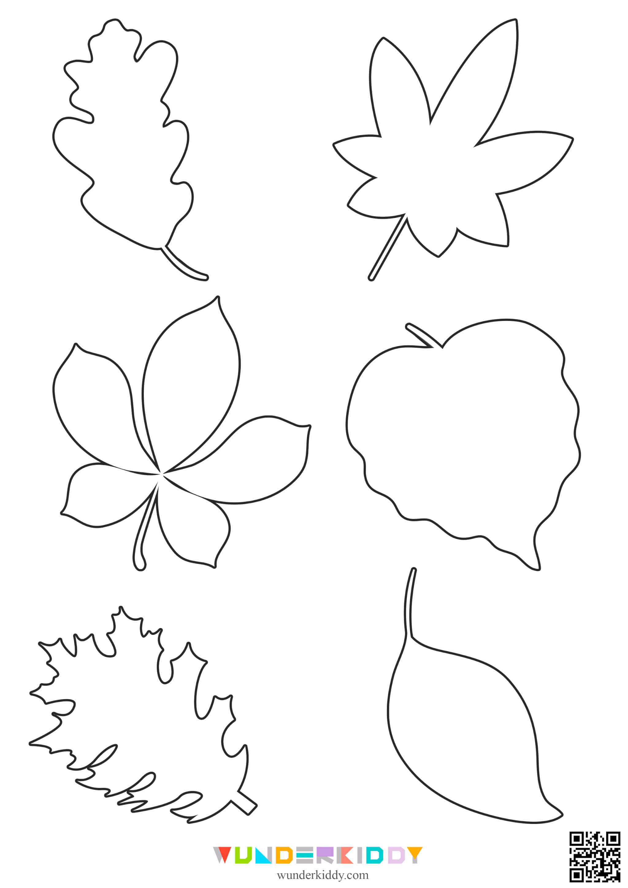 Autumn Leaves Free Outline Templates - Image 3