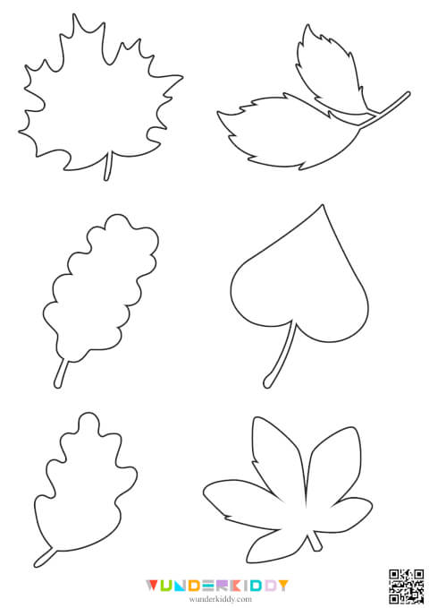 Printable Autumn Leaves Outline Templates for Kids Craft