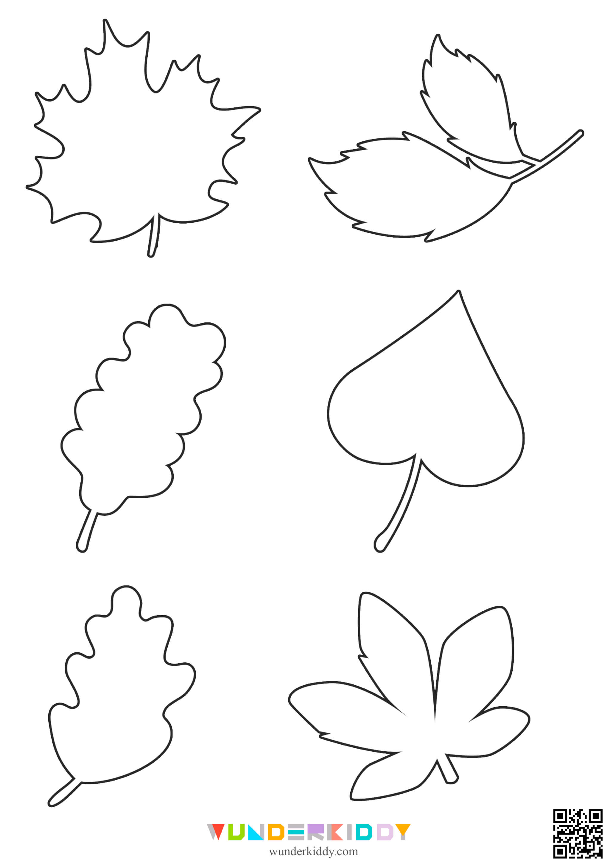 Autumn Leaves Free Outline Templates - Image 5