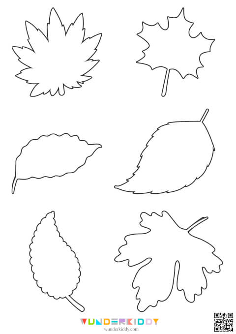 Printable Autumn Leaves Outline Templates for Kids Craft