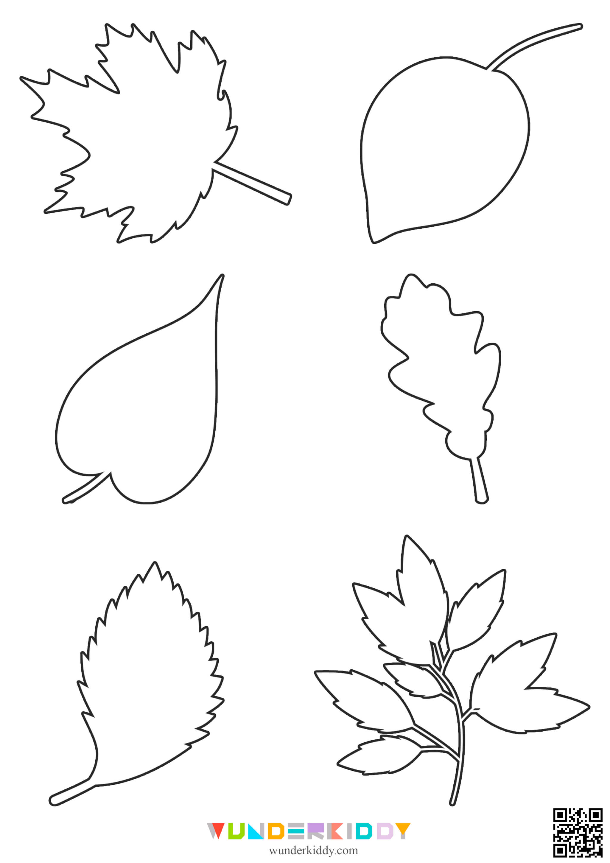 Autumn Leaves Free Outline Templates - Image 9