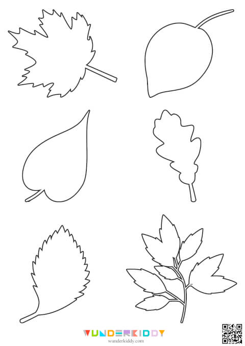 Printable Autumn Leaves Outline Templates for Kids Craft