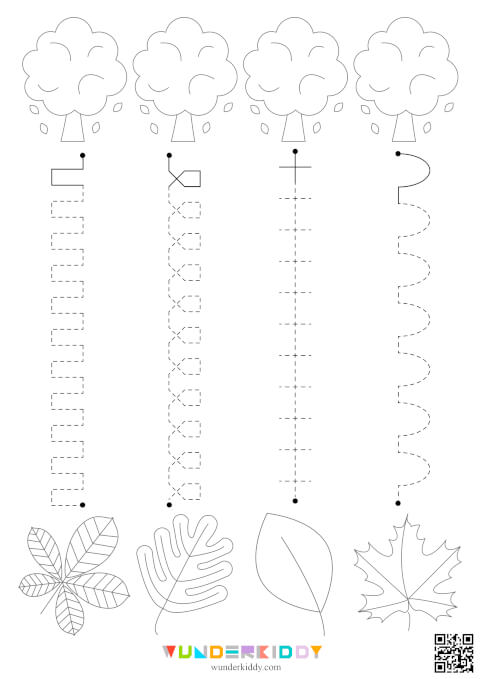 Exercices de traçage de lignes sur les feuilles d'automne - Image 2