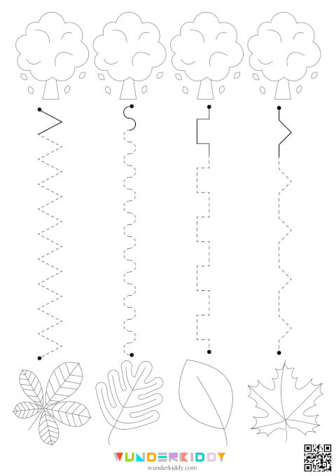 Exercices de traçage de lignes sur les feuilles d'automne - Image 3
