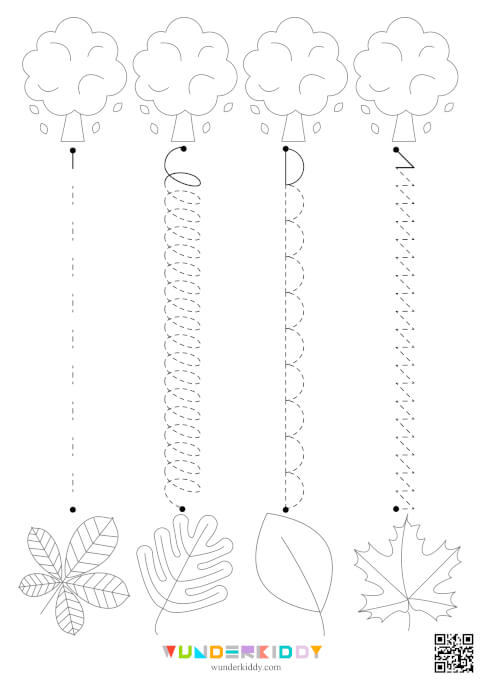Exercices de traçage de lignes sur les feuilles d'automne - Image 4