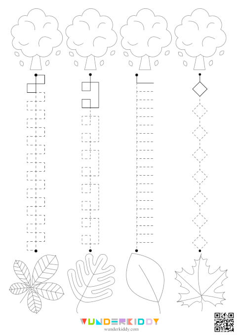 Exercices de traçage de lignes sur les feuilles d'automne - Image 5