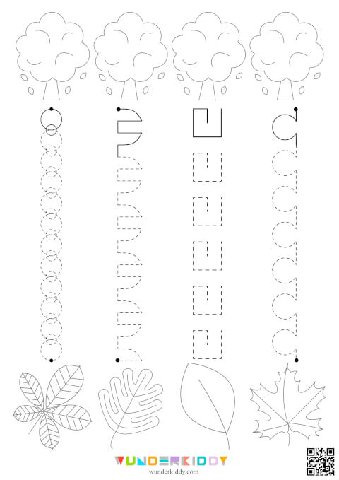 Exercices de traçage de lignes sur les feuilles d'automne - Image 6