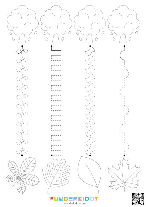 Exercices de traçage de lignes sur les feuilles d'automne - Image 8