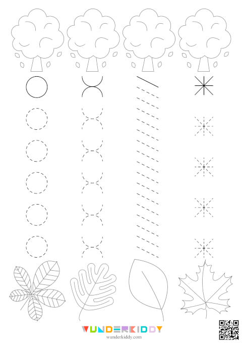 Exercices de traçage de lignes sur les feuilles d'automne - Image 10
