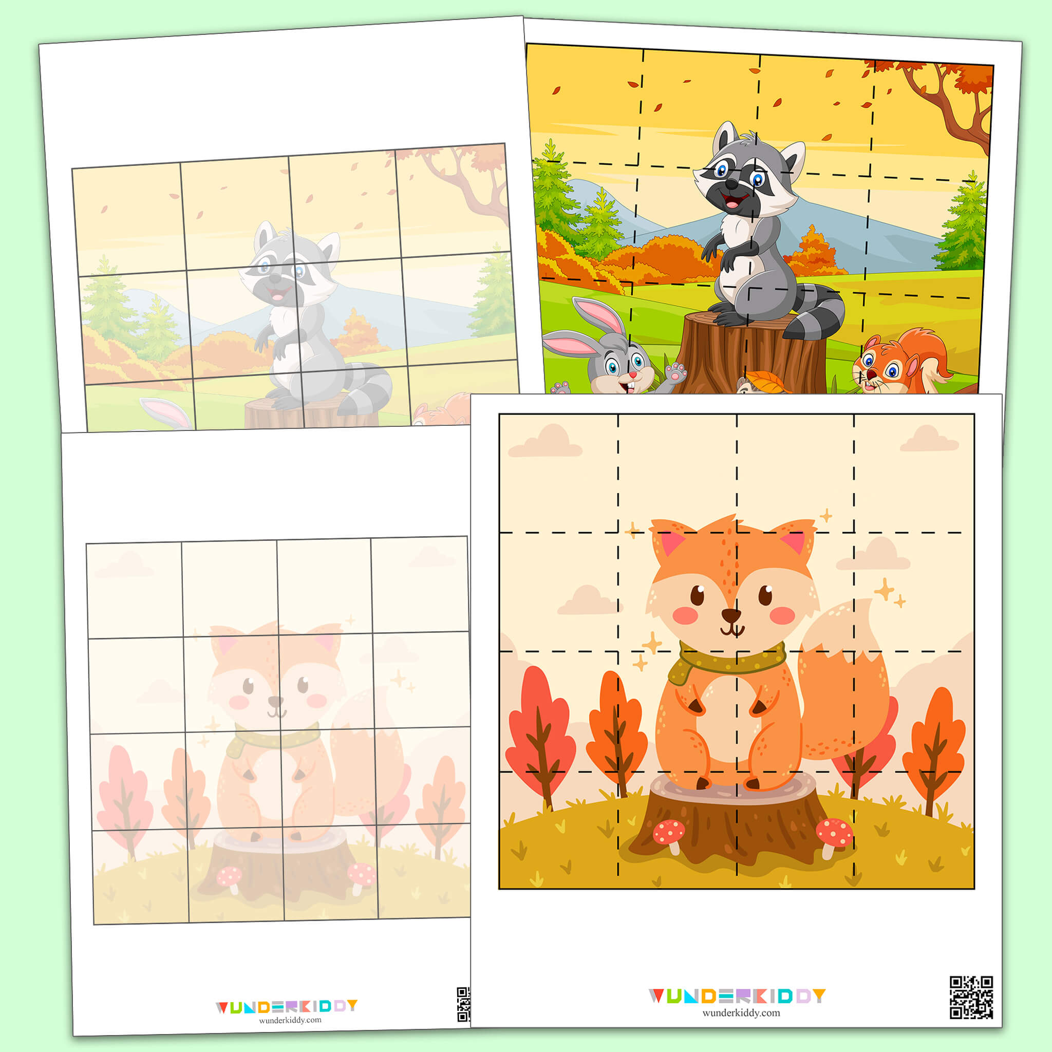 Puzzle Activities for Preschoolers Autumn