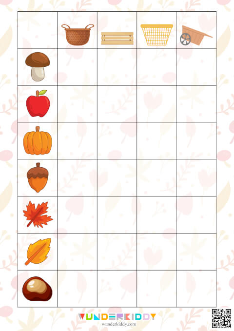 Autumn Cut and Paste Logic Worksheet - Image 2
