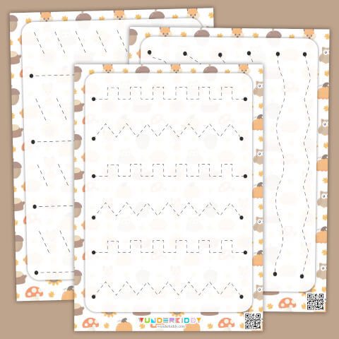 Fiches de pré-écriture d'automne - Image 2