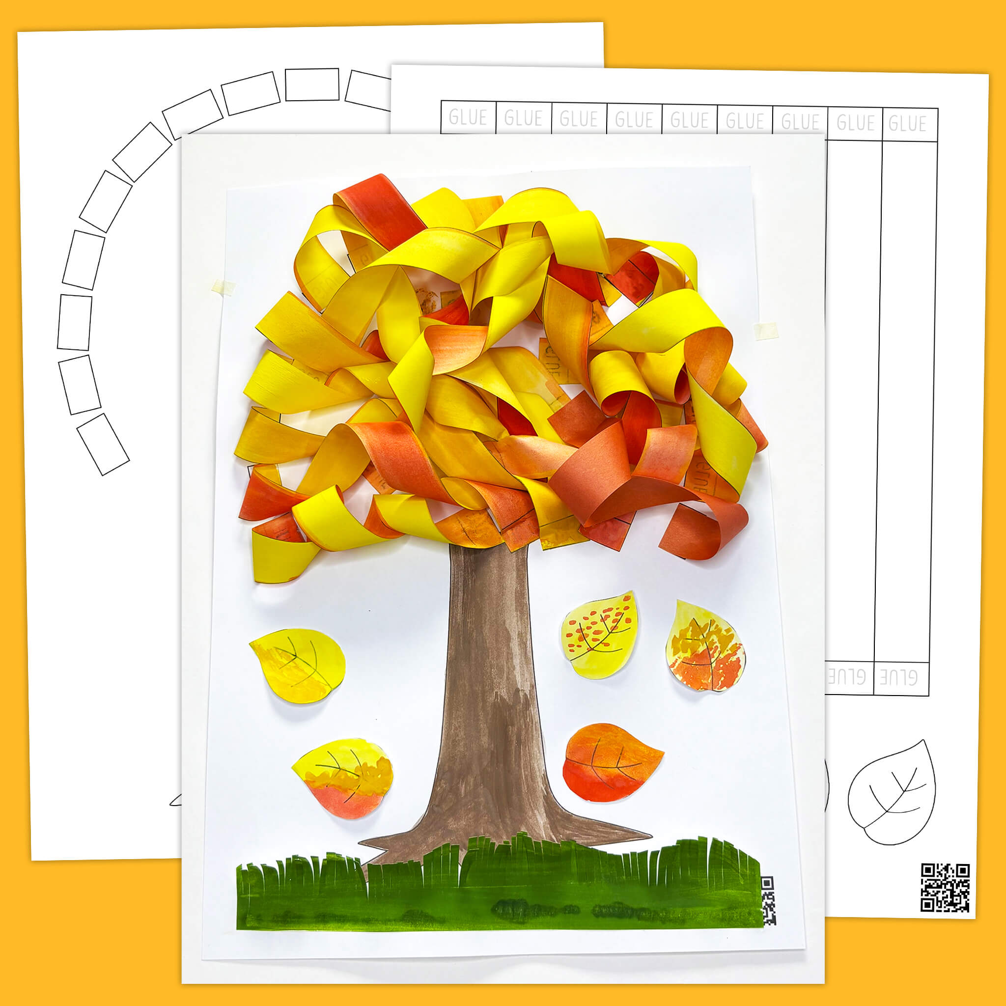 Easy 3D Fall Tree Paper Craft for Kids