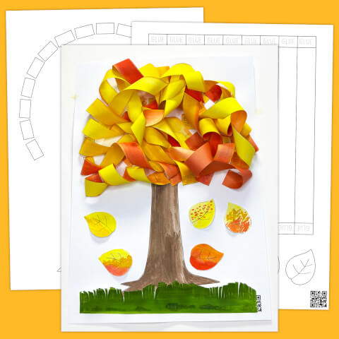 Easy 3D Fall Tree Paper Craft for Kids - Image 2