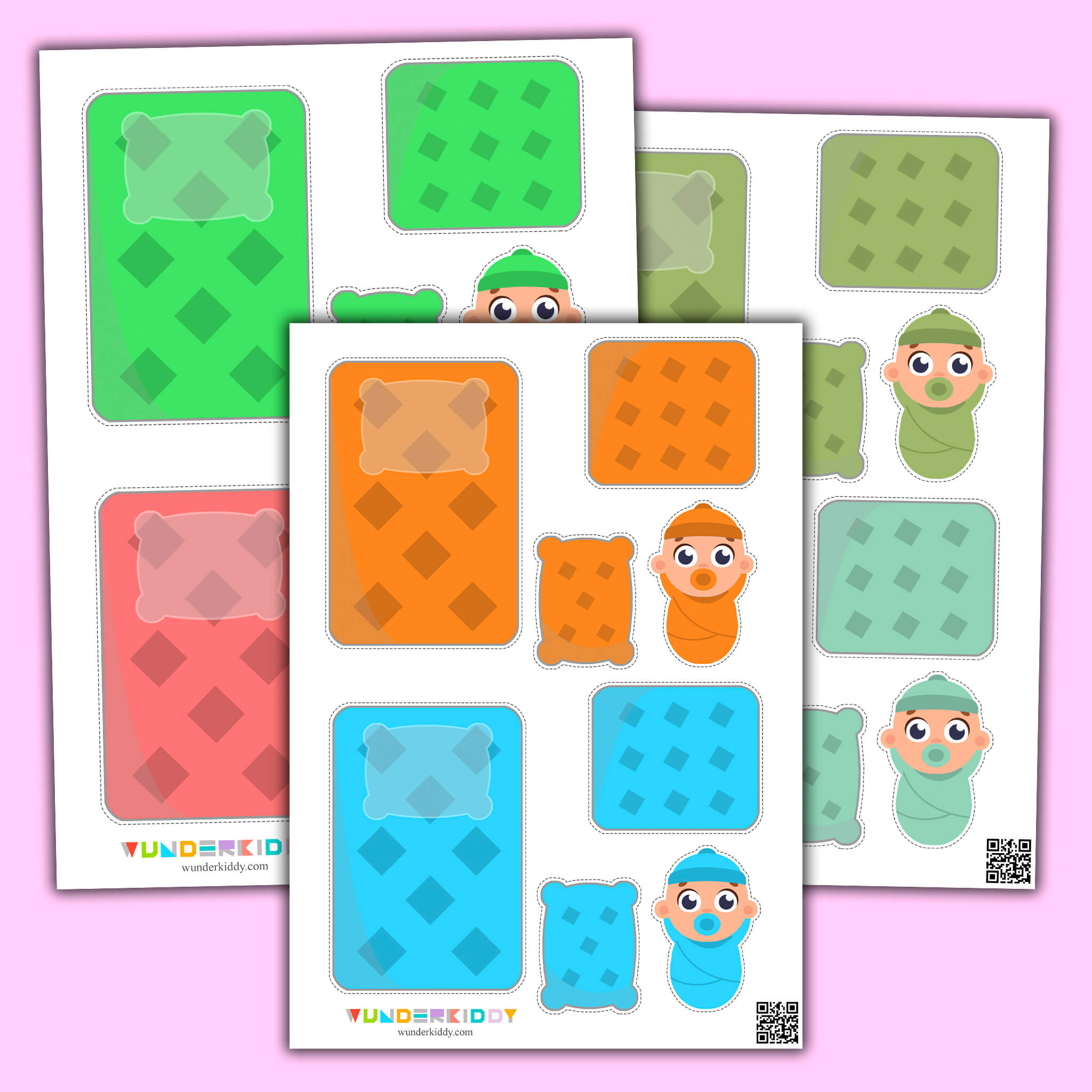 Baby Cot Color Sorting Activity for Toddlers