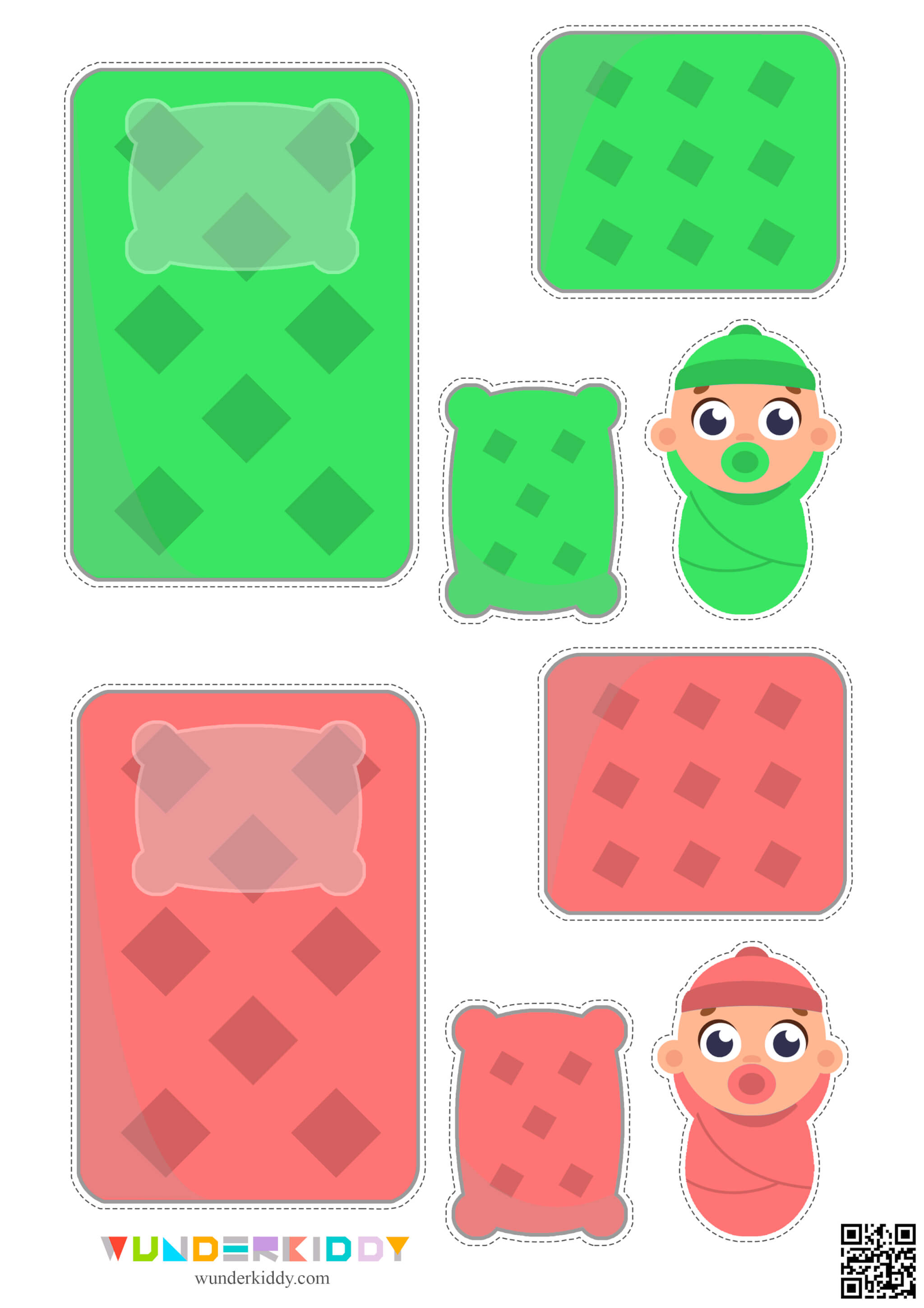 Baby Cot Color Sorting Activity for Toddlers - Image 2