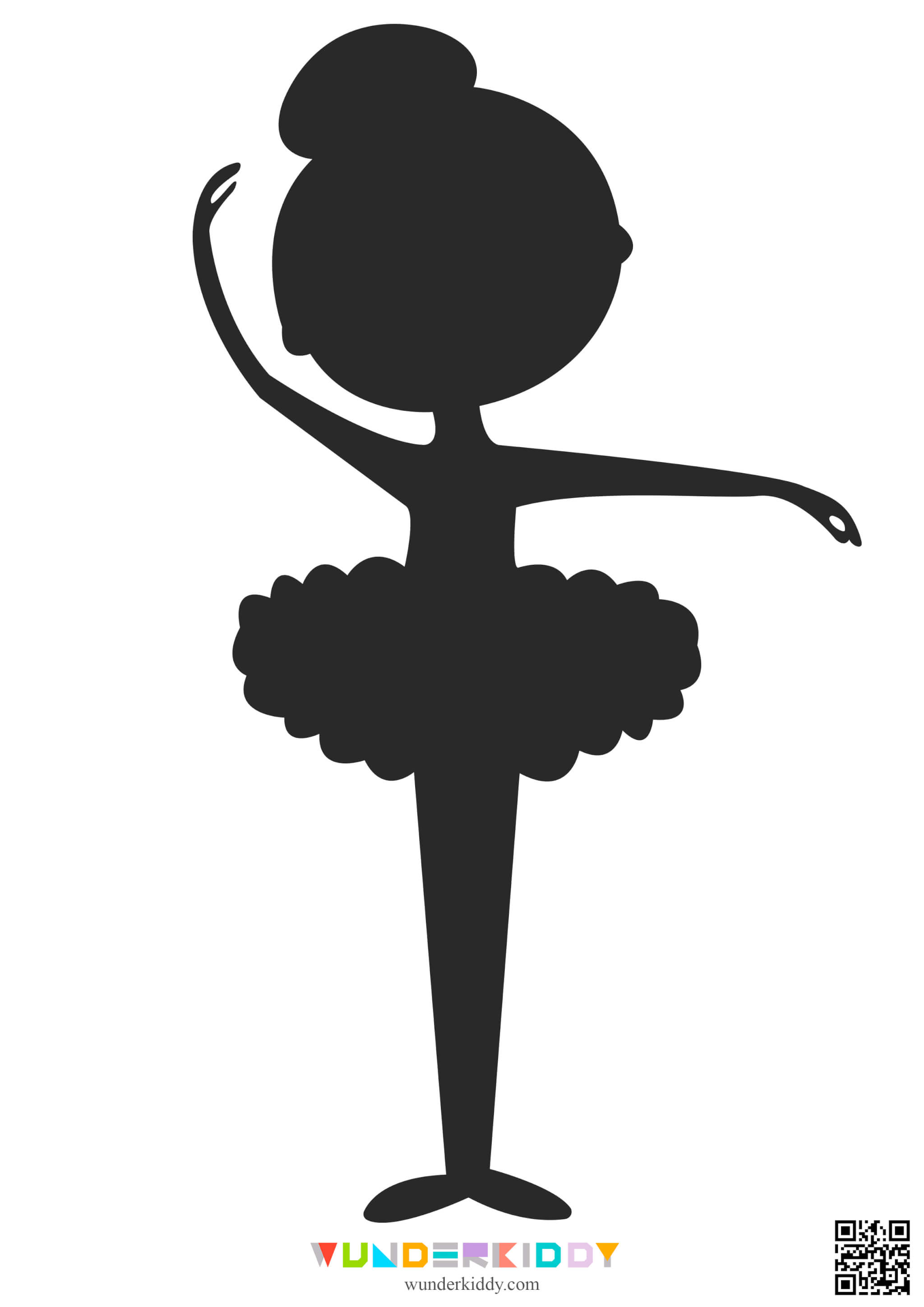 Free Cutting Template for Paper Crafts with Kids Ballerina