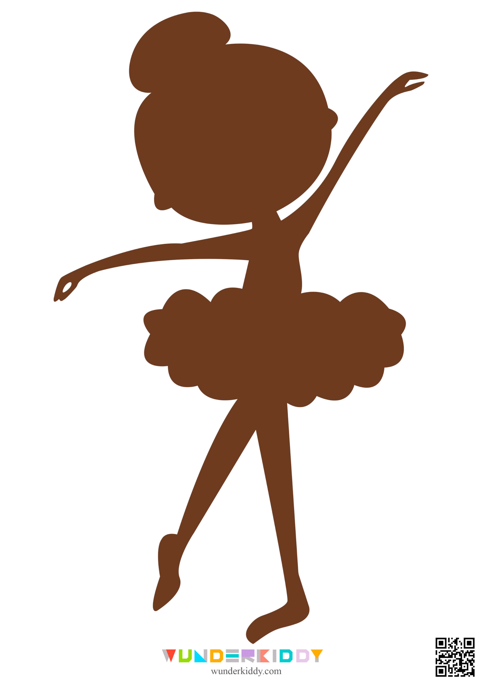 Free Cutting Template for Paper Crafts with Kids Ballerina