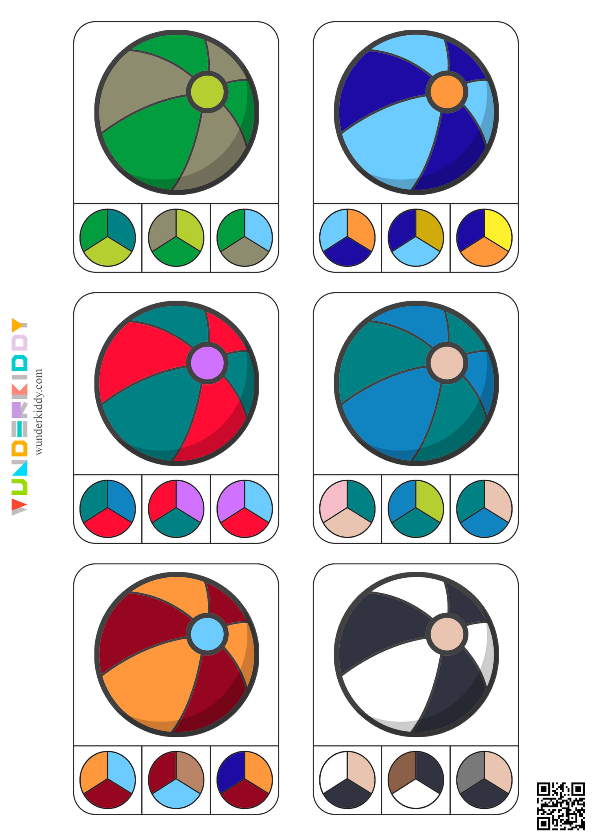 Beach Ball Colors Clip Cards - Image 4