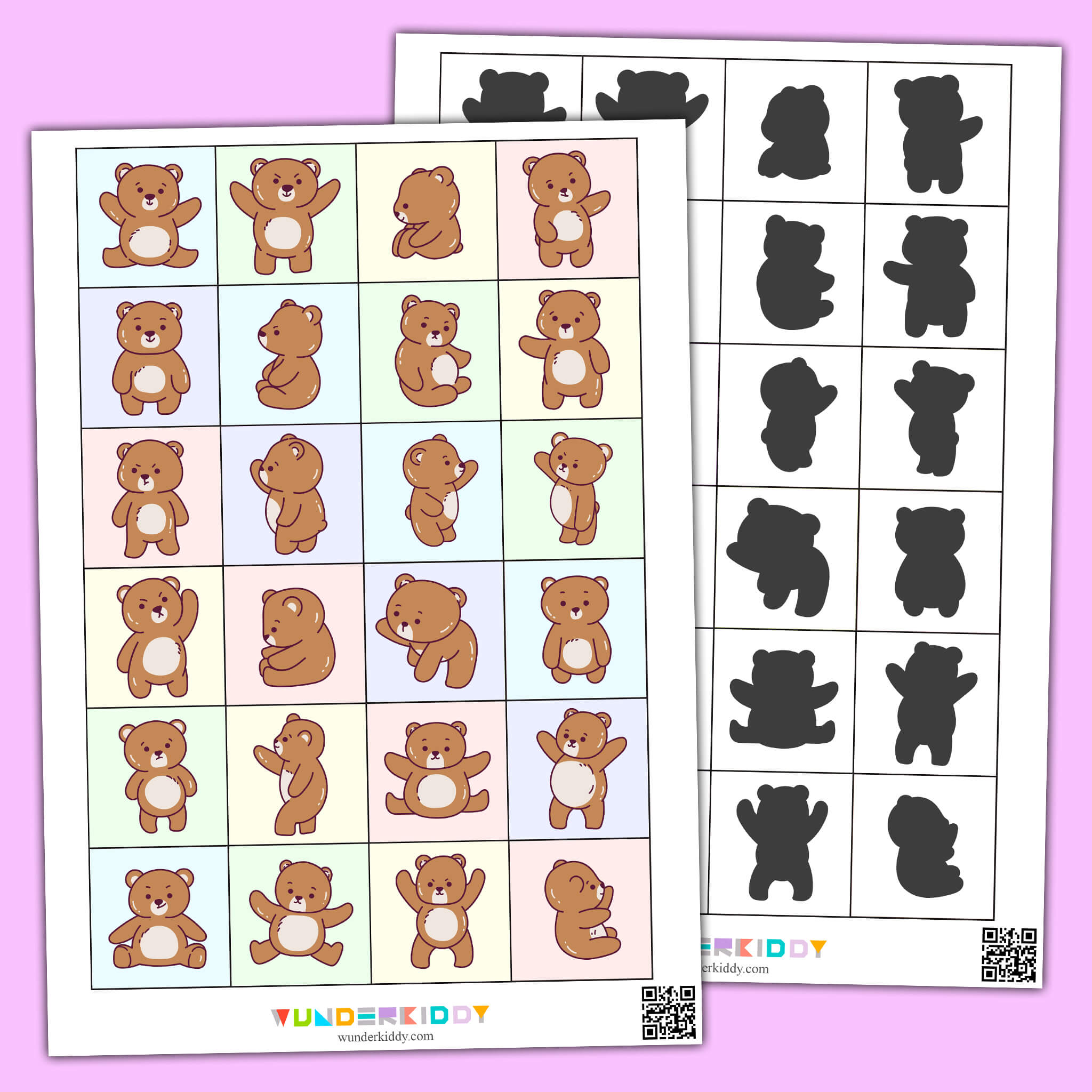 Bear Shadow Match Worksheet