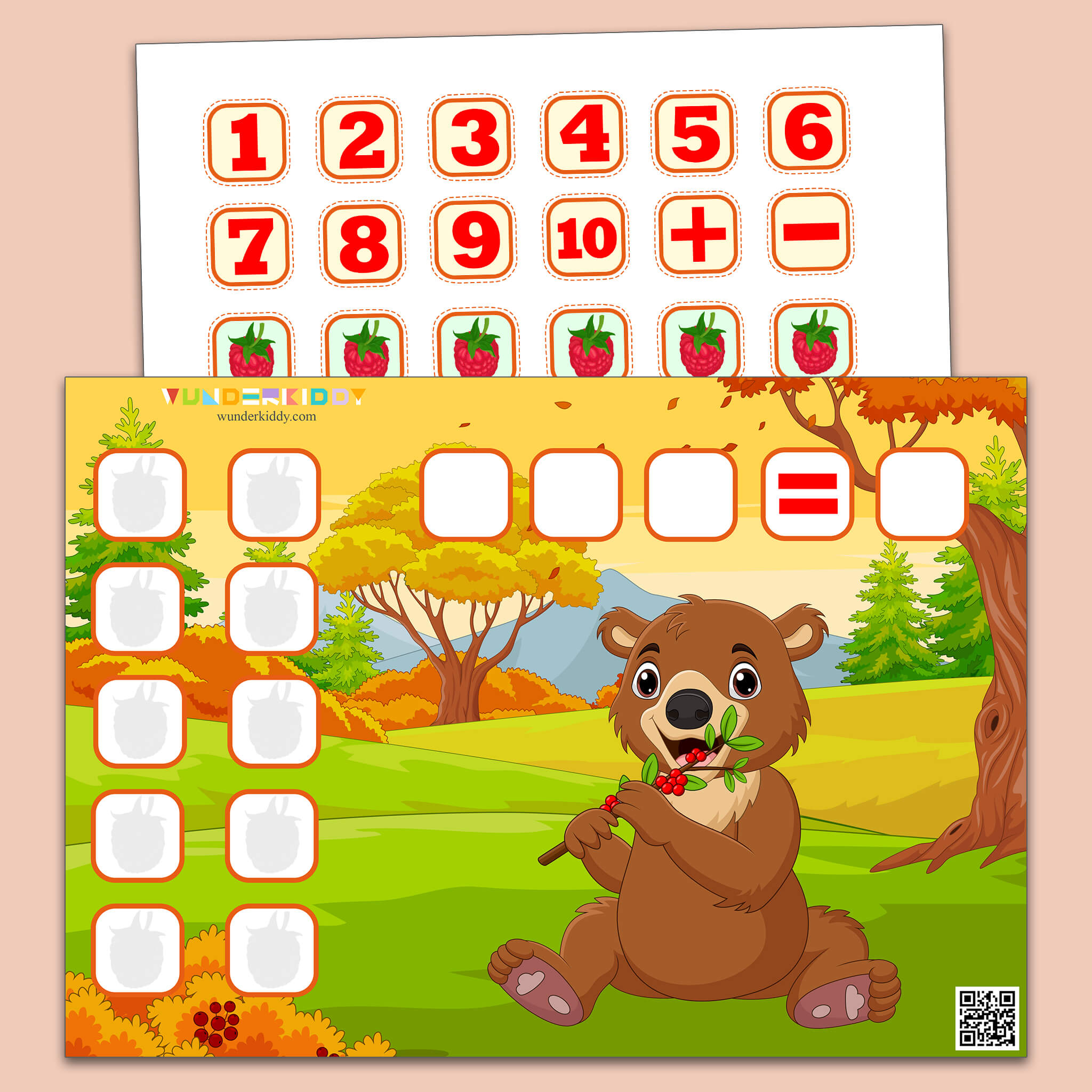 Addition and Subtraction Practice The Bear and Raspberry