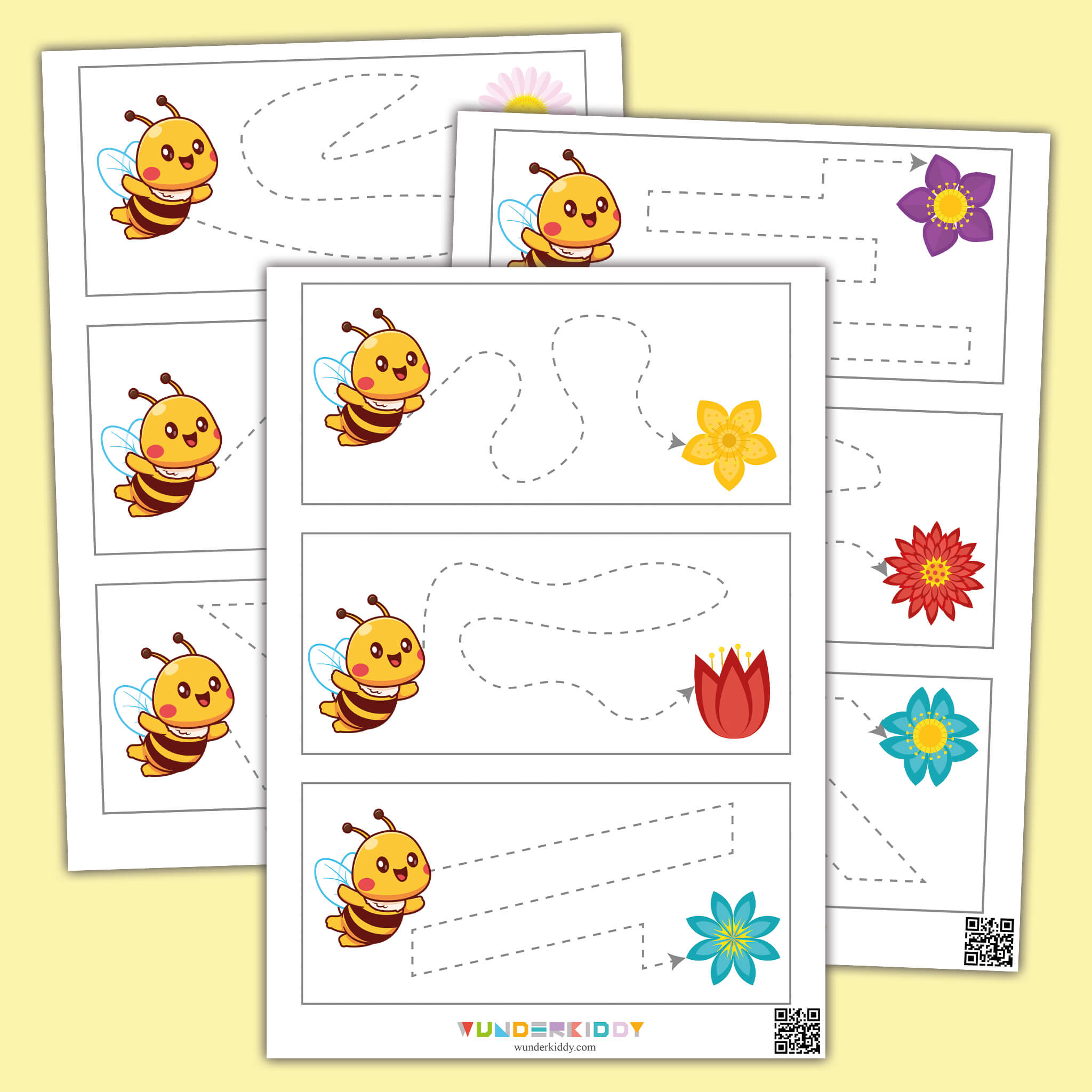 Bee and Flower Handwriting Worksheet