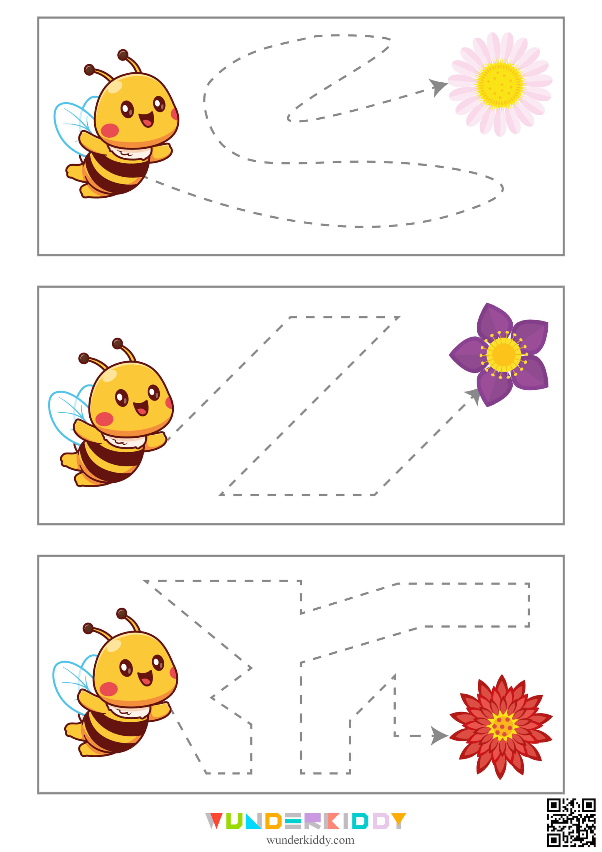 Bee and Flower Handwriting Worksheet - Image 3