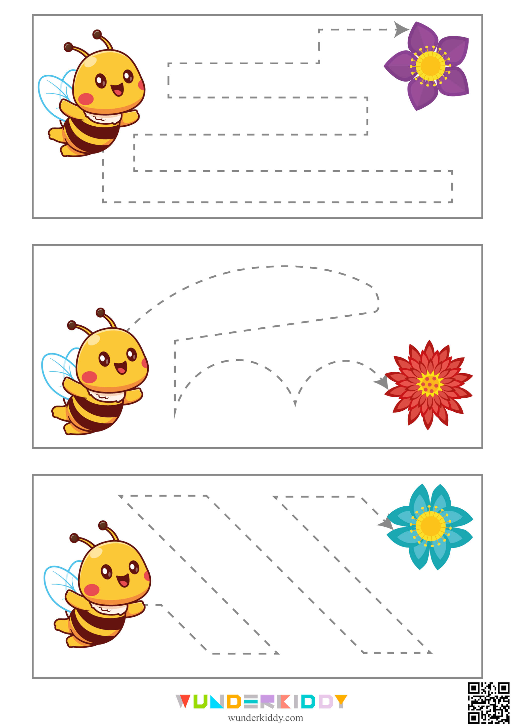 Bee and Flower Handwriting Worksheet - Image 4