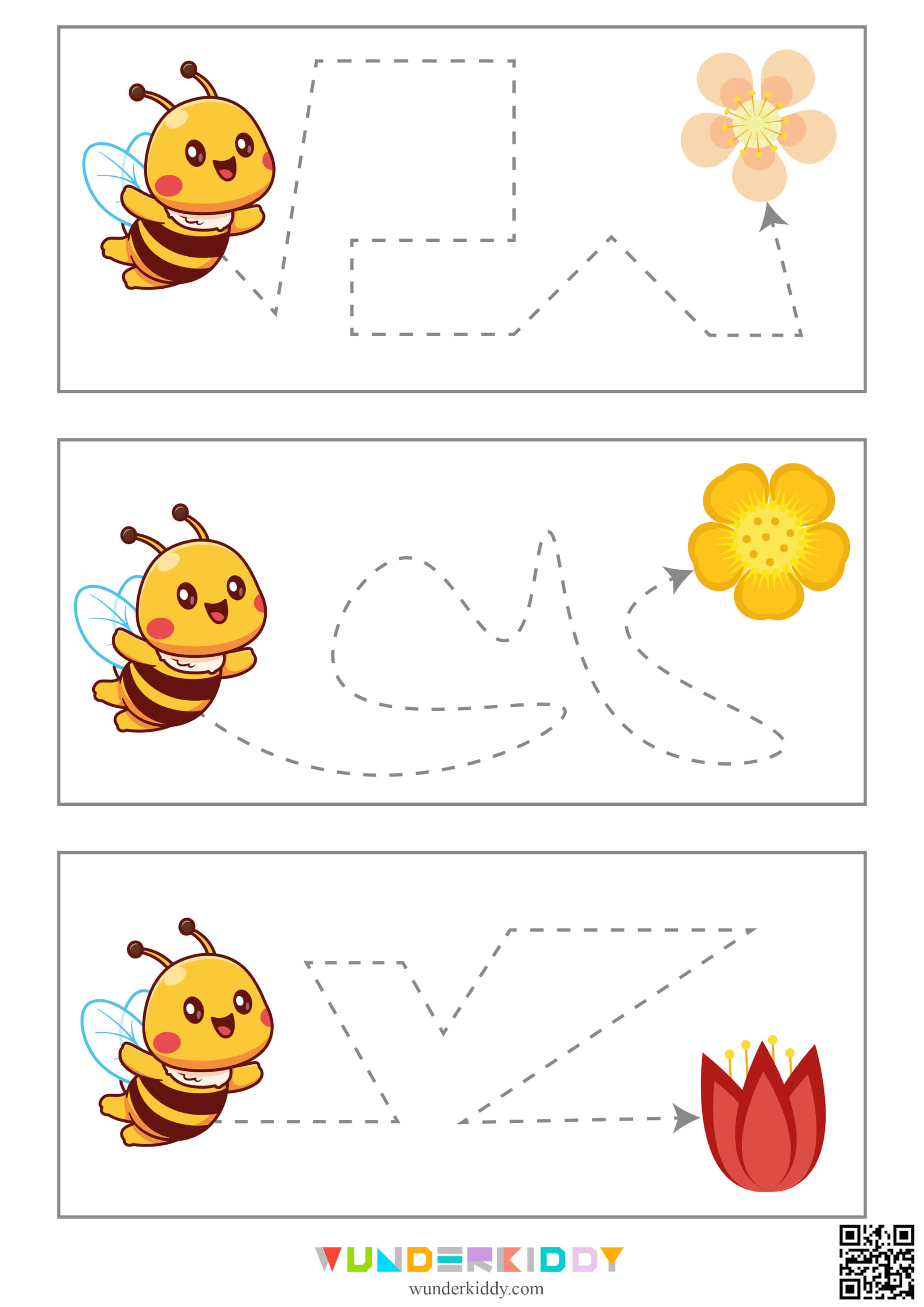 Bee and Flower Handwriting Worksheet - Image 5