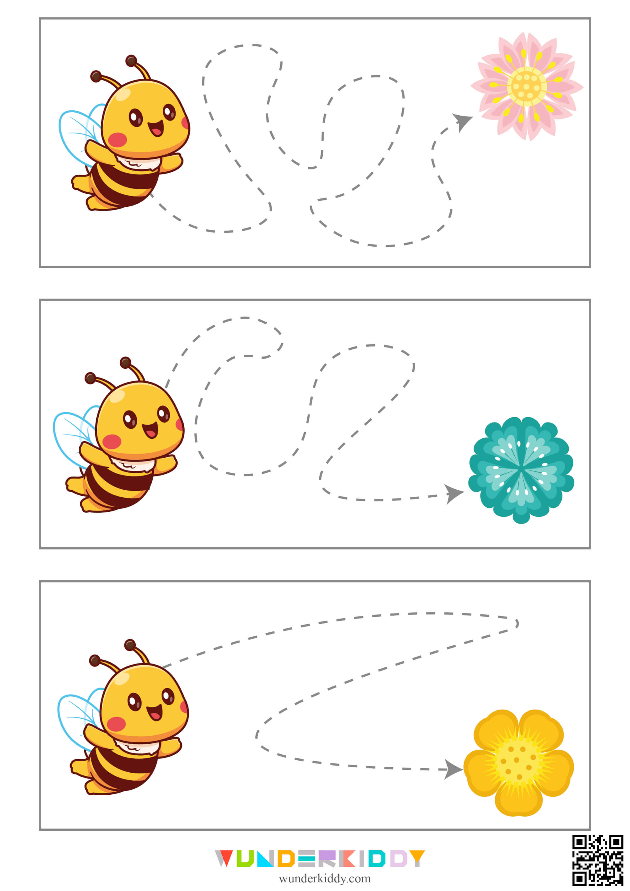 Bee and Flower Handwriting Worksheet - Image 7