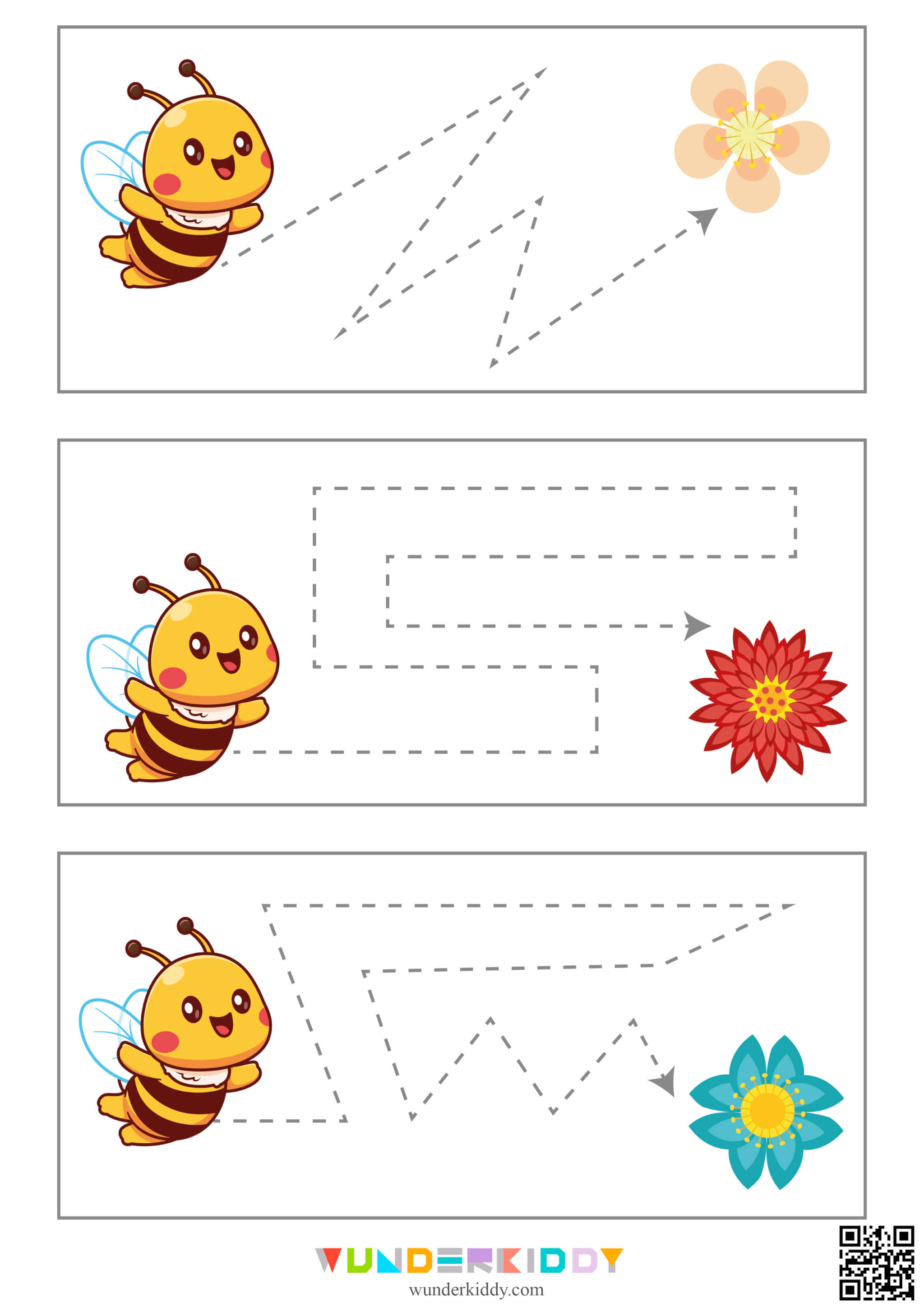 Bee and Flower Handwriting Worksheet - Image 9