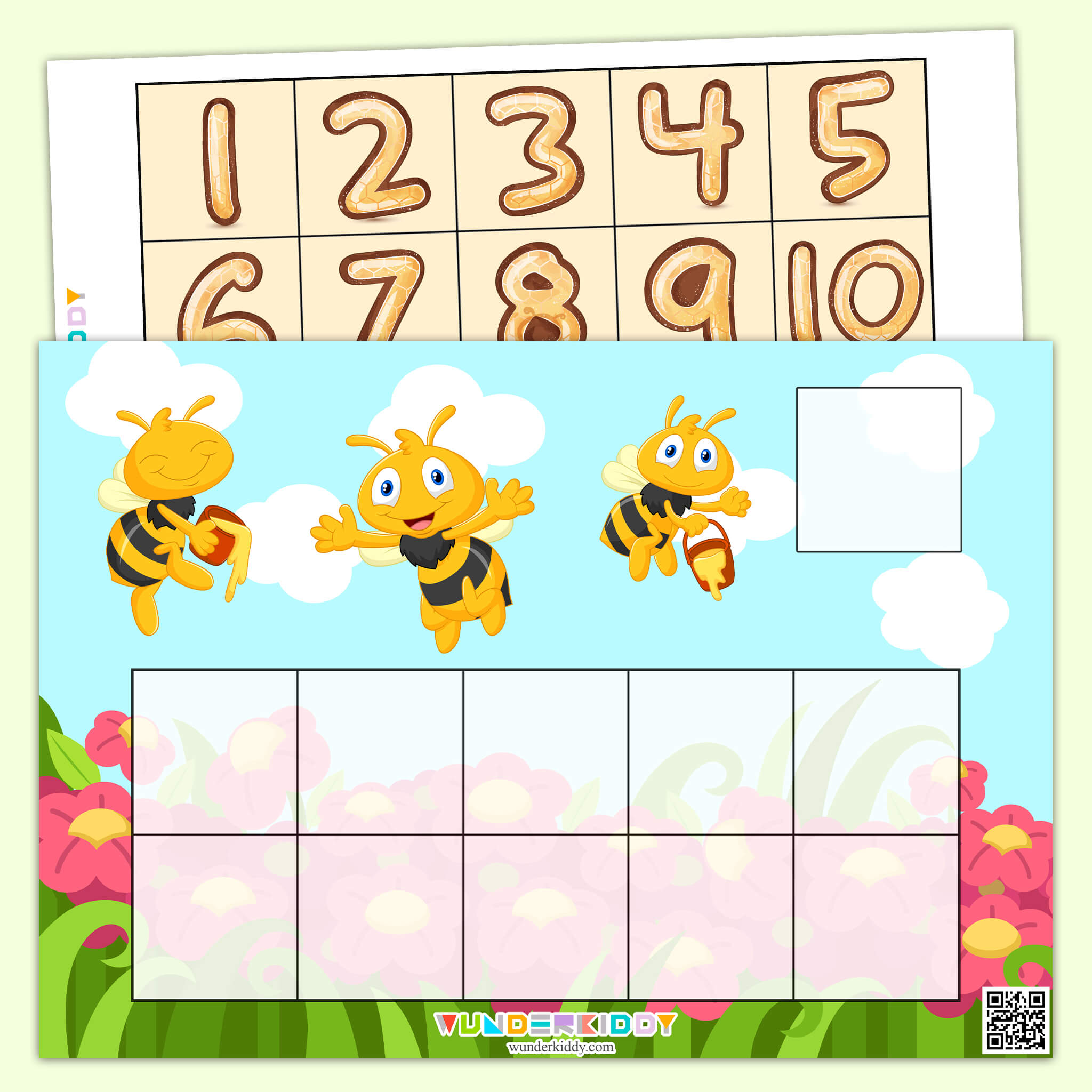 Zählspiel «Bienen und Blumen»