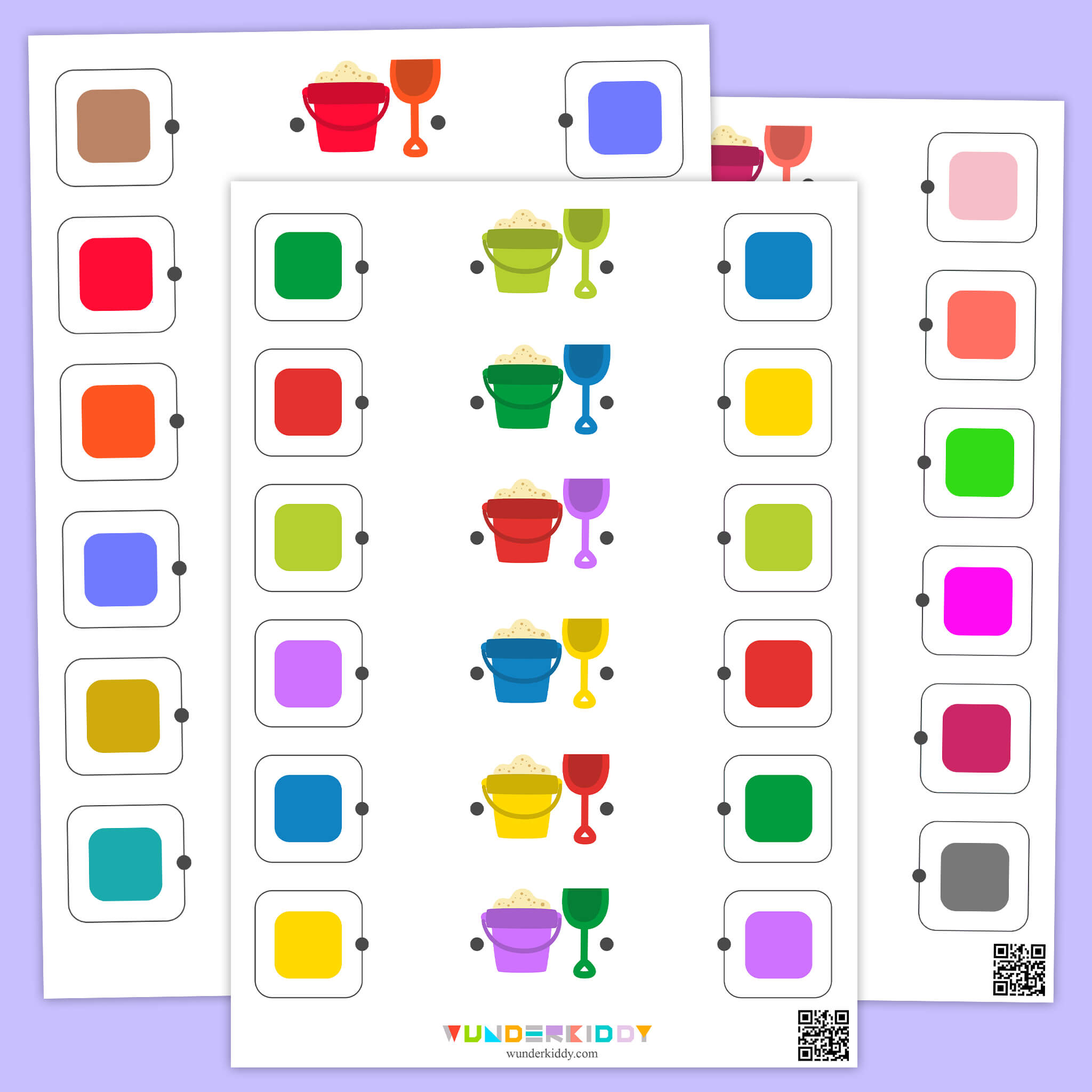 Summer Bucket and Shovel Color Matching Activity