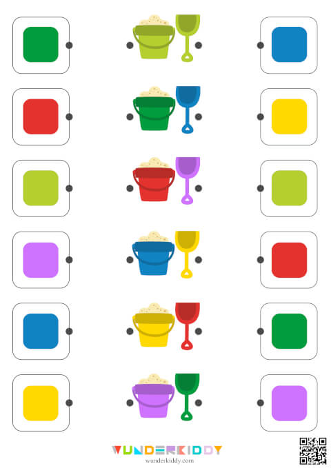 Summer Bucket and Shovel Color Matching Activity - Image 3