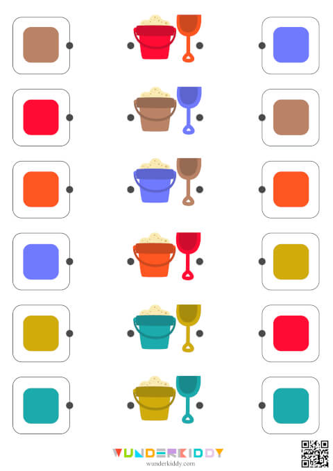 Summer Bucket and Shovel Color Matching Activity - Image 4