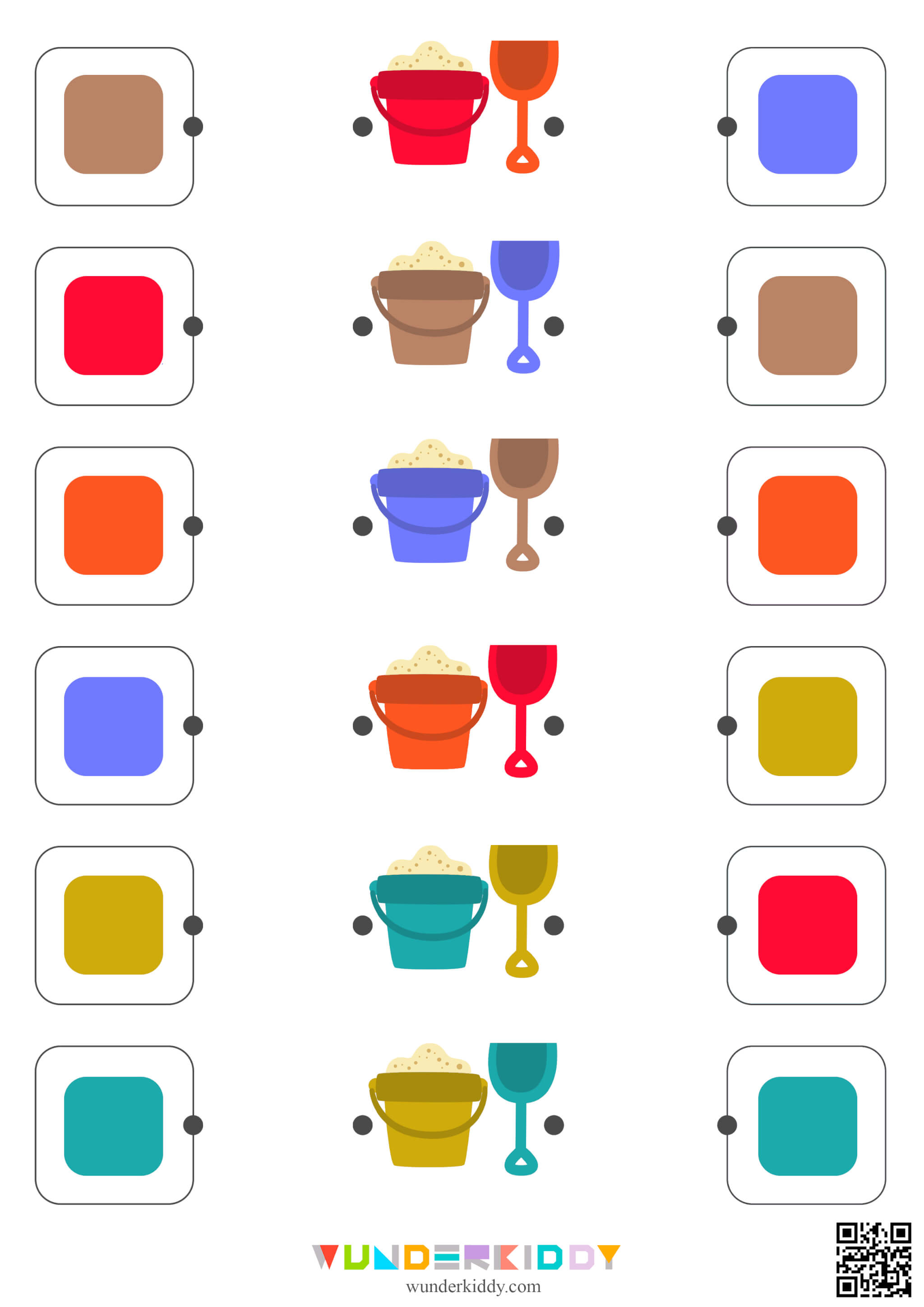 Summer Bucket and Shovel Color Matching Activity - Image 3
