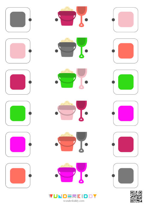 Summer Bucket and Shovel Color Matching Activity - Image 5