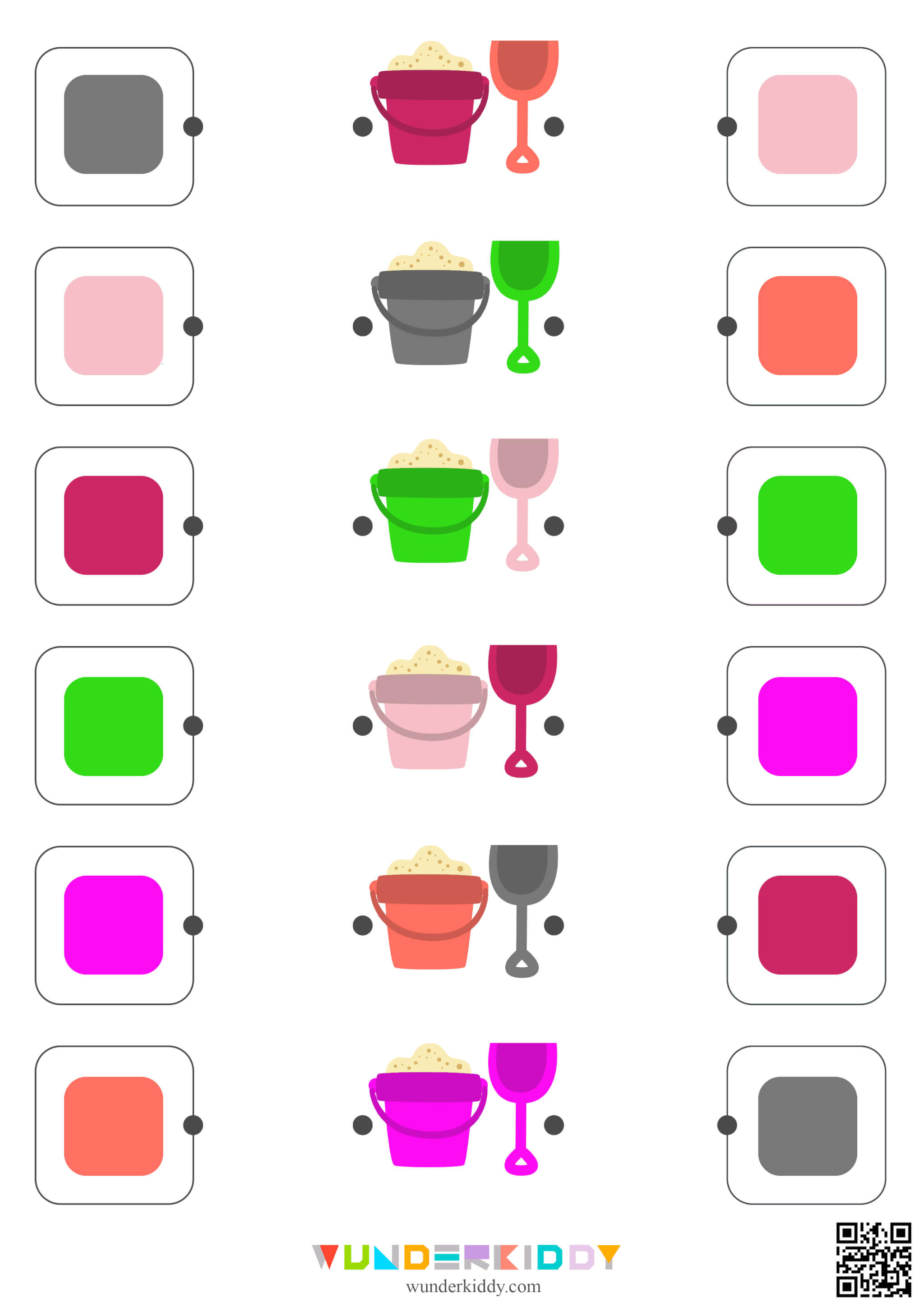 Summer Bucket and Shovel Color Matching Activity - Image 4