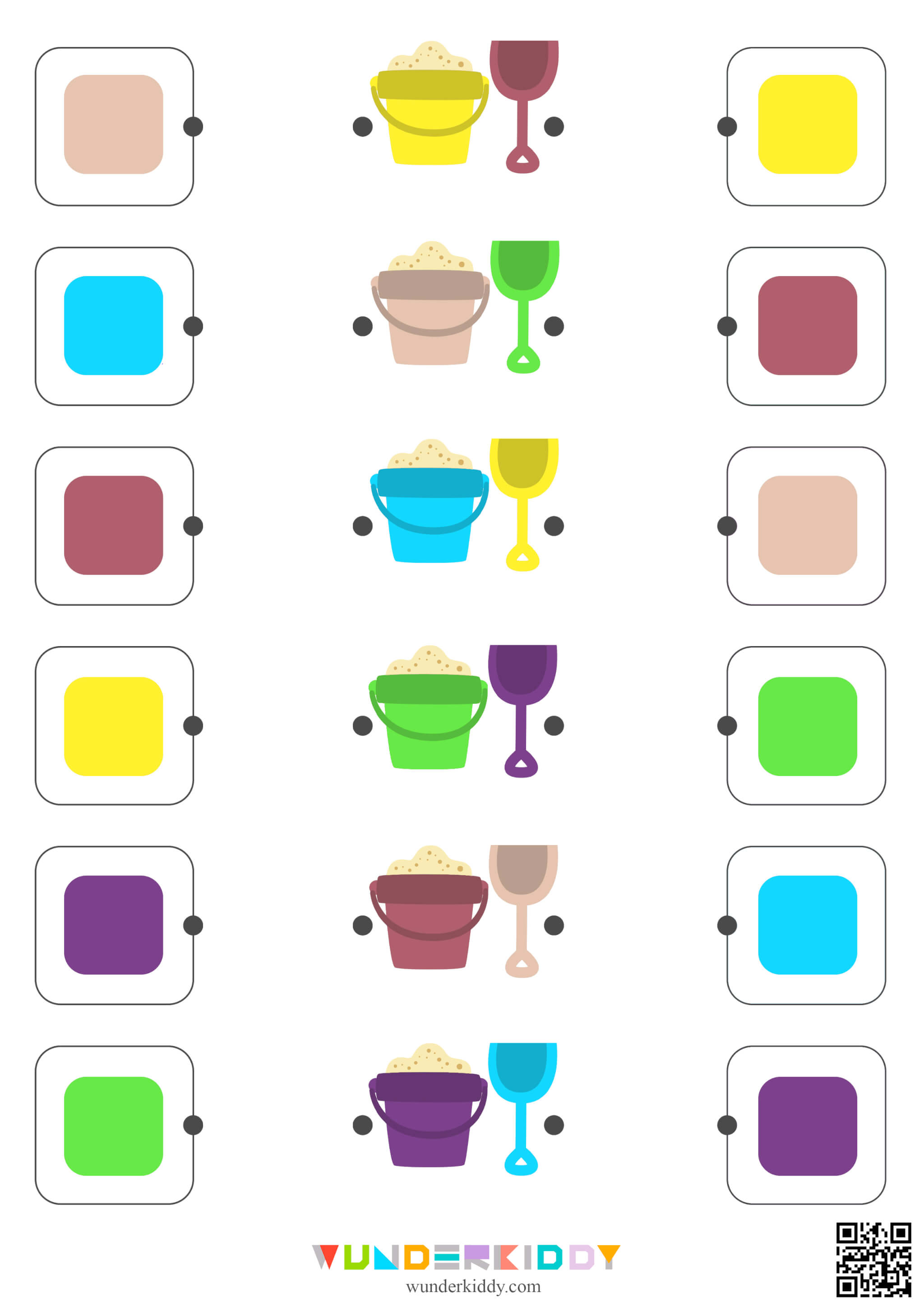 Summer Bucket and Shovel Color Matching Activity - Image 5