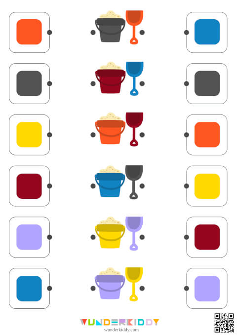 Summer Bucket and Shovel Color Matching Activity - Image 7