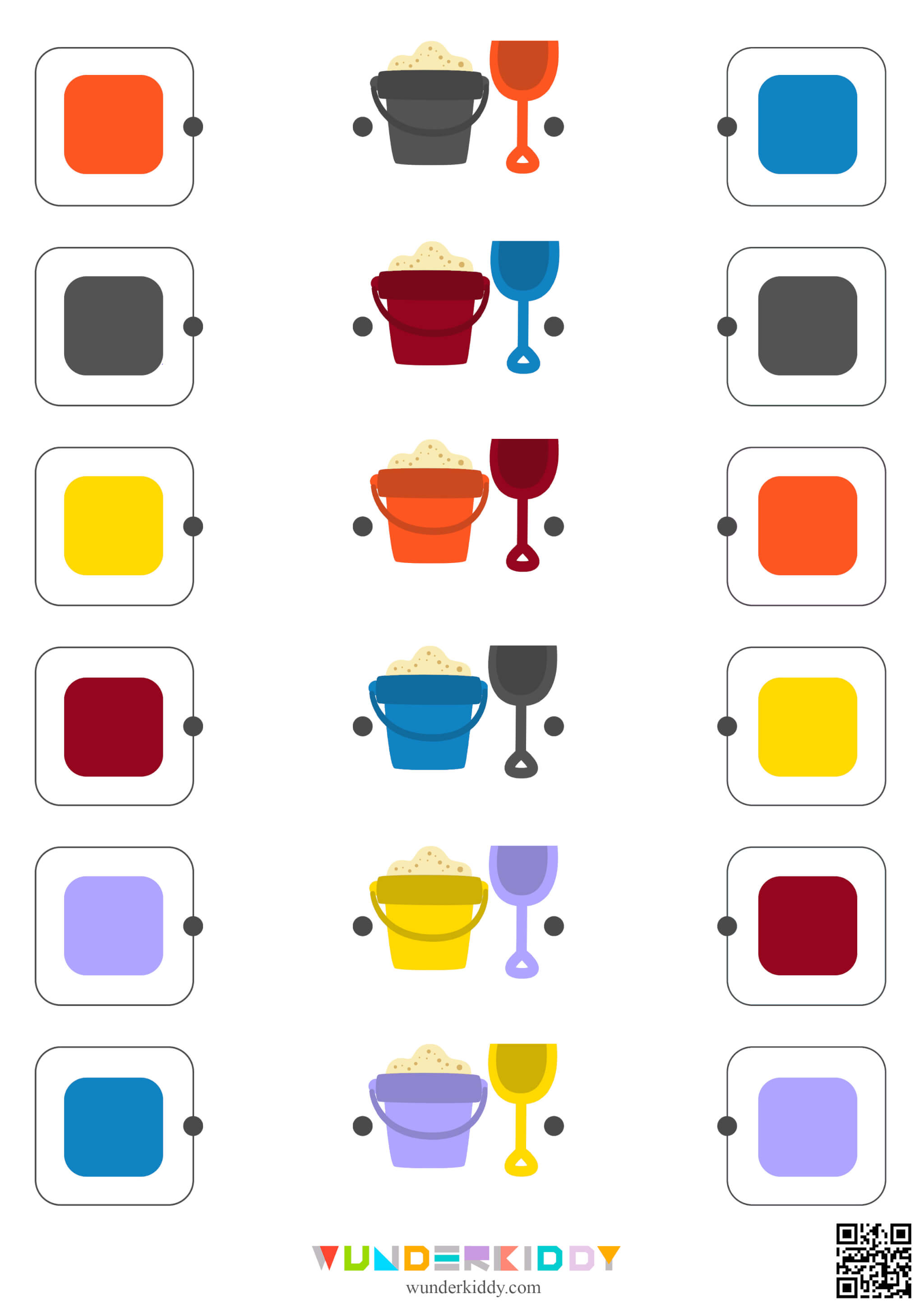 Summer Bucket and Shovel Color Matching Activity - Image 6