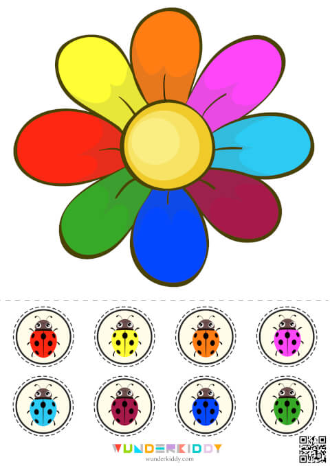 Color Matching Bugs and Flower Worksheet - Image 2