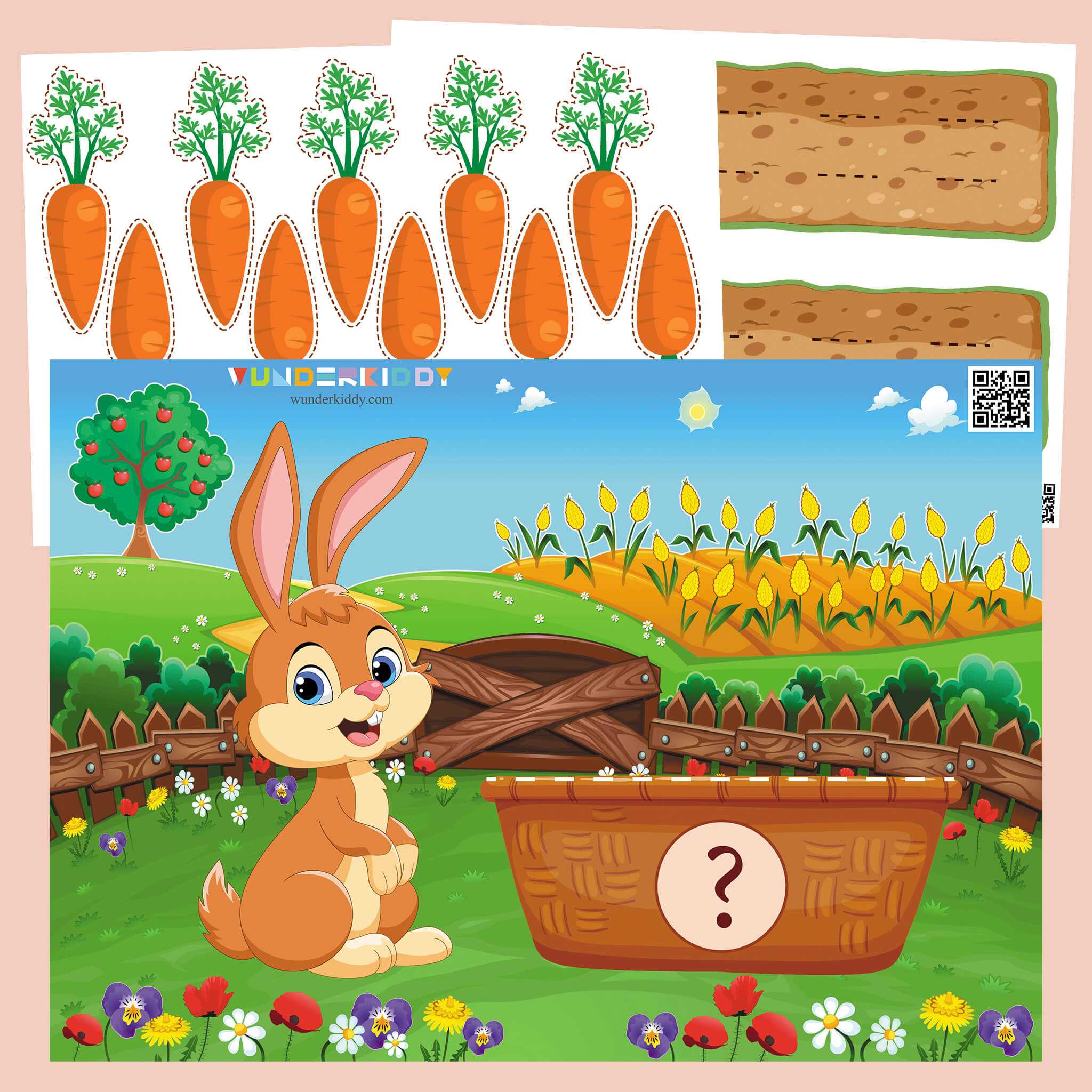 Counting Board Game Bunny and Carrot
