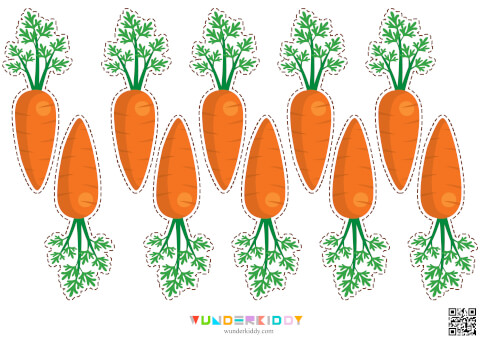 Printable Preschool Counting Game Bunny and Carrot